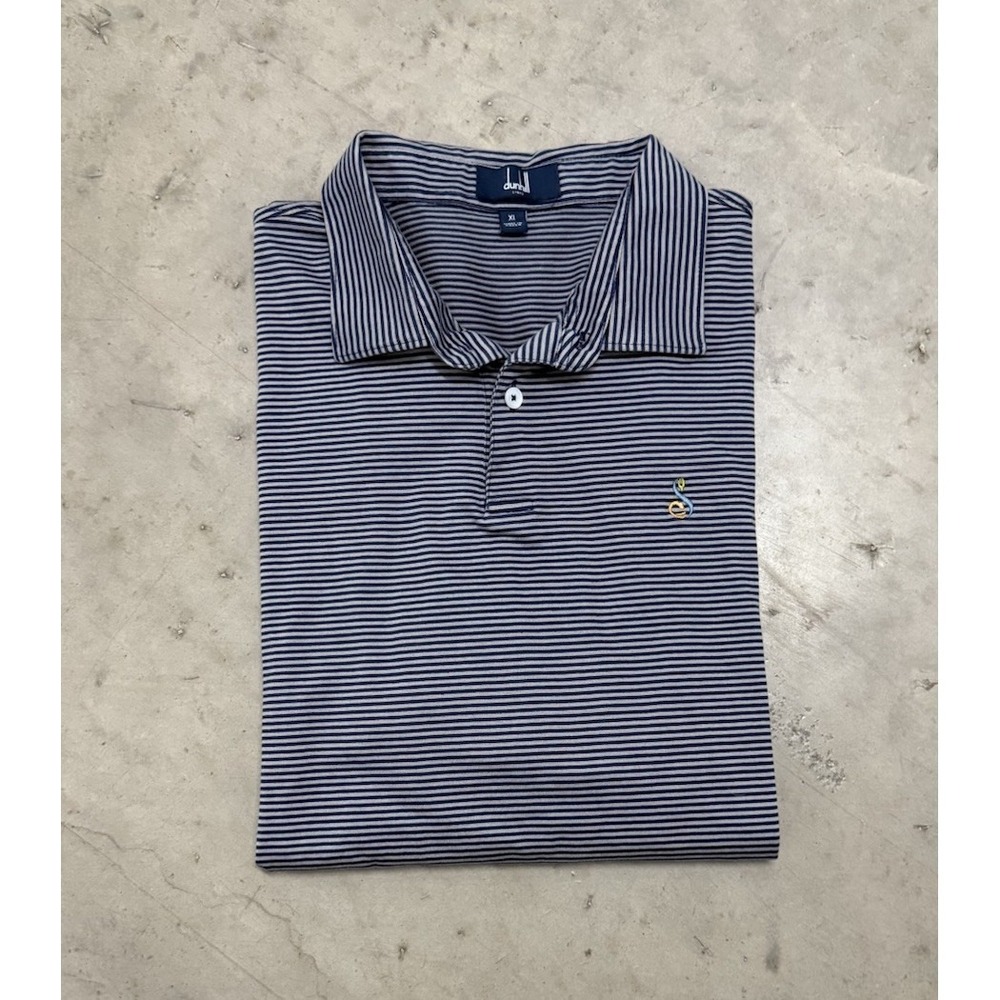Dunhill Links Men's Performance Golf Polo Striped Sz XL Albaco Bahamas Golf Club